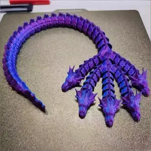 3D Printed Five-Headed Snake Dragon Joint Desktop Ornament, Statue, Articulating Animal Figurines, Adjustable Home Decor, Perfect Gift for Friends and Family, Birthday Present