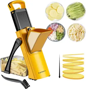 SupMaKin Upgrade Safe Mandoline Slicer Plus, Vegetable Chopper, Potato Slicer, Food Slicer Onion Chopper, Fry Cutter, Veggie Salad Dicer Kitchen Chopping Artifact Gifts