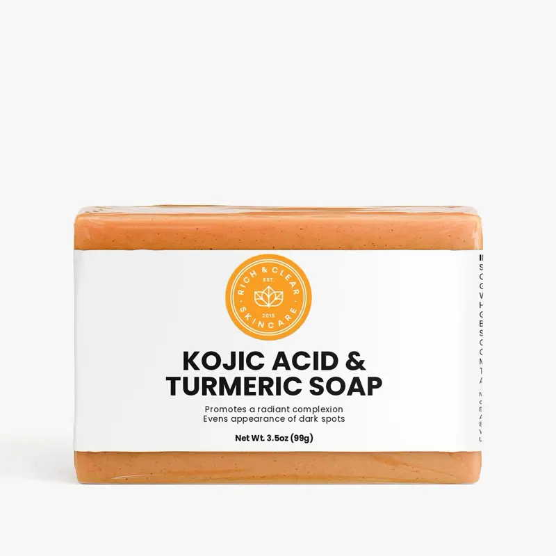 Rich & Clear Kojic Acid & Turmeric Soap Bar - 3.5 oz - Promotes Radiant Complexion & Evens Dark Spots - US Formulated
