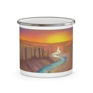 Grand Canyon Enamel Camping Mug – Perfect for Nature Lovers, Travel, and Outdoor Picnics, Hiking Gear, Gift for Camping Enthusiasts