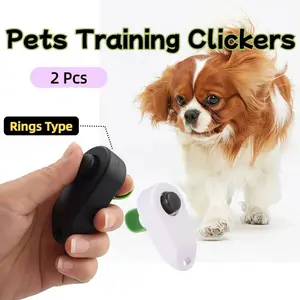 2 Pcs Dog Training Clicker Set with Ring, Essential Puppy Behavior Training Tool, Portable Dog Walking Pet Accessories