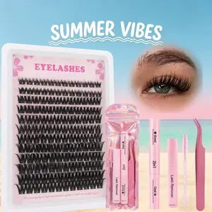 SOSIAYCICI DIY LASH CLUSTERS KIT | Start a New Life with 144Pcs 9mm-16mm Mixed Clusters Thick Dense Dramatic Spider DIY Lash Extension Kit | Waterproof Long Lasting Bond and Seal Glue Remover Applicators and Brush | Salon Quality Style Change for Beginner