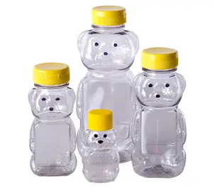 Bulk Plastic Honey Bottles 8oz - High-Quality Plastic Packaging for Easy Storage and Transport Organiser Canister Tin Classic Honey Bear Bottles and Hourglass bottles in bulk cases