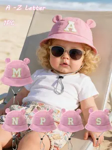 1PC Baby Sun Hat A-Z Letter Pattern, Toddler Boys Girls Outdoor UV Protection Cap, Adjustable Chin Strap, Ages 6-24 Months, Sun Bonnets