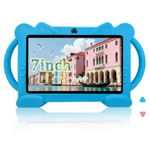 A fun Android 12 tablet for daily learning use, dual camera recording of life, parental control, anti fall and anti-collision, multiple applications, fast running, suitable for children and teenagers, Student Tablets, no adapter, blue/pink
