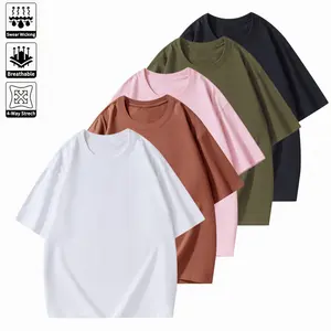 Men’s solid-color T-shirt, casual minimalist loose fit short sleeves, versatile for everyday wear at home and outdoor activities, comfortable top, couple style, moisture-wicking breathable fabric Round Neck Tropical Streetwear Tshirt Crew Tees Quick-Dry