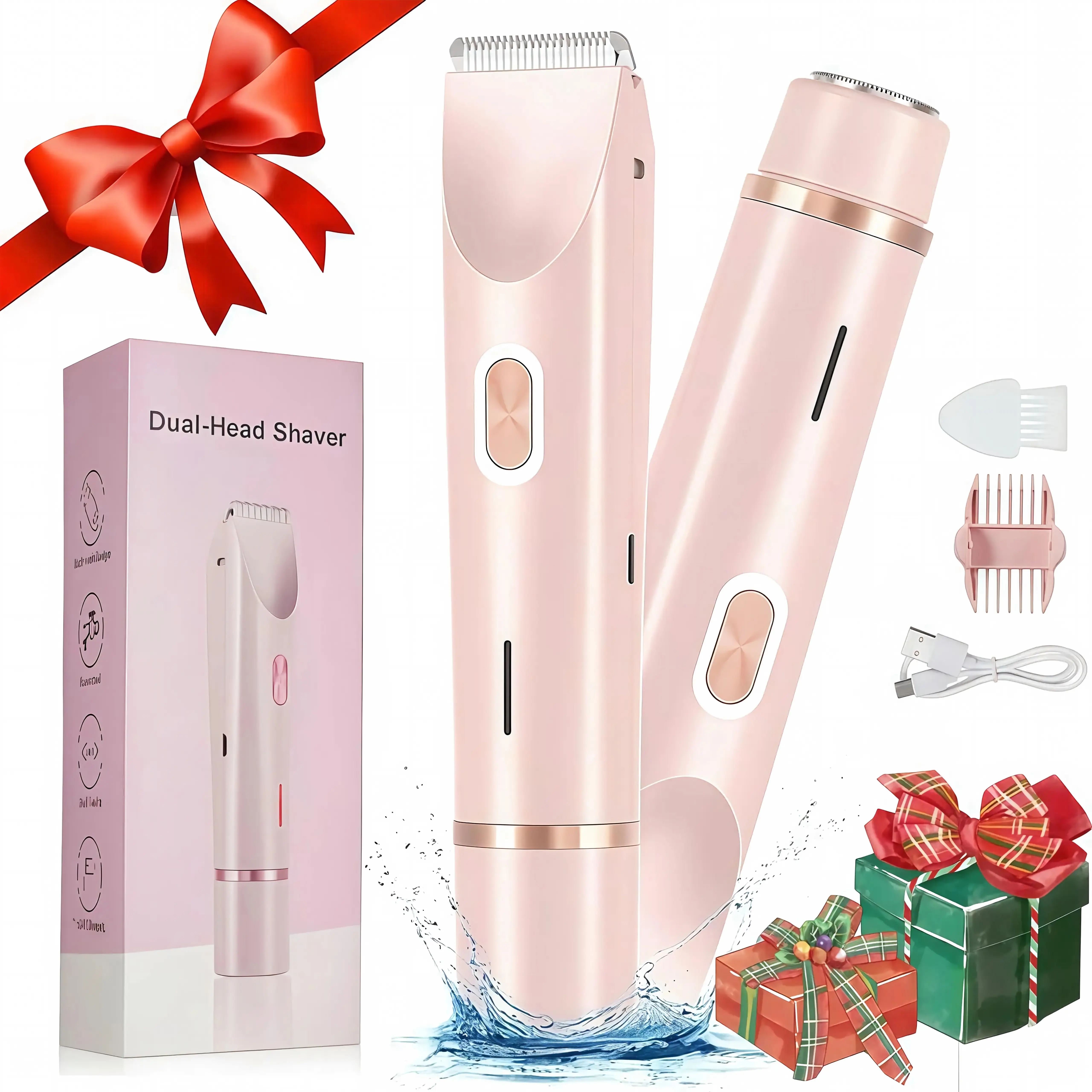 2-in-1 Electric Shaver & Body Hair Trimmer for Women, Waterproof Bikini Razor for Full Body Hair Removal, Portable Daily Care Tool & Gift for Teen Girls, Womens Gifts, Teenage Girls GiftsIt is best to apply some body lotion or lubricating oil before use