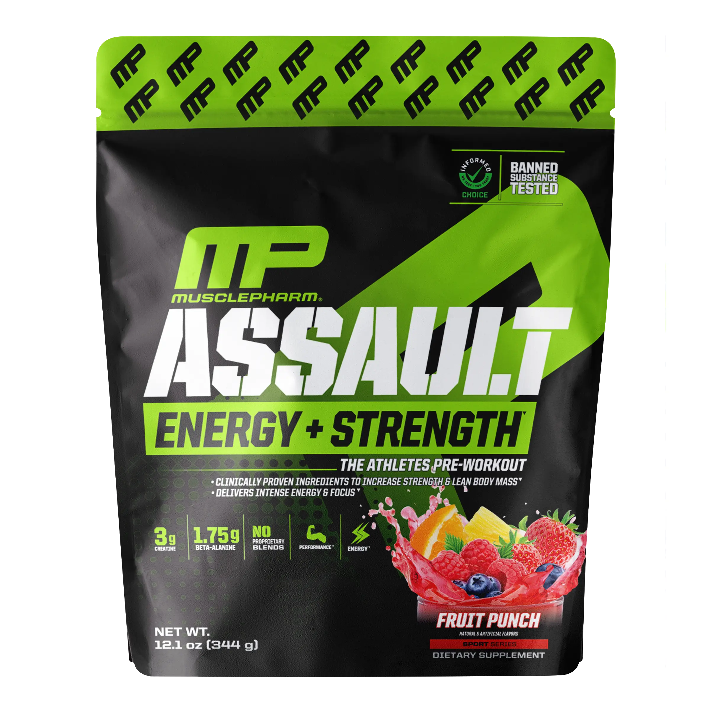 Assault Energy+Strength - Pre Workout Powder for Men & Women with Beta Alanine, Caffeine, Creatine & Betaine Anhydrous, Pre Workout Supplements, 30 Servings