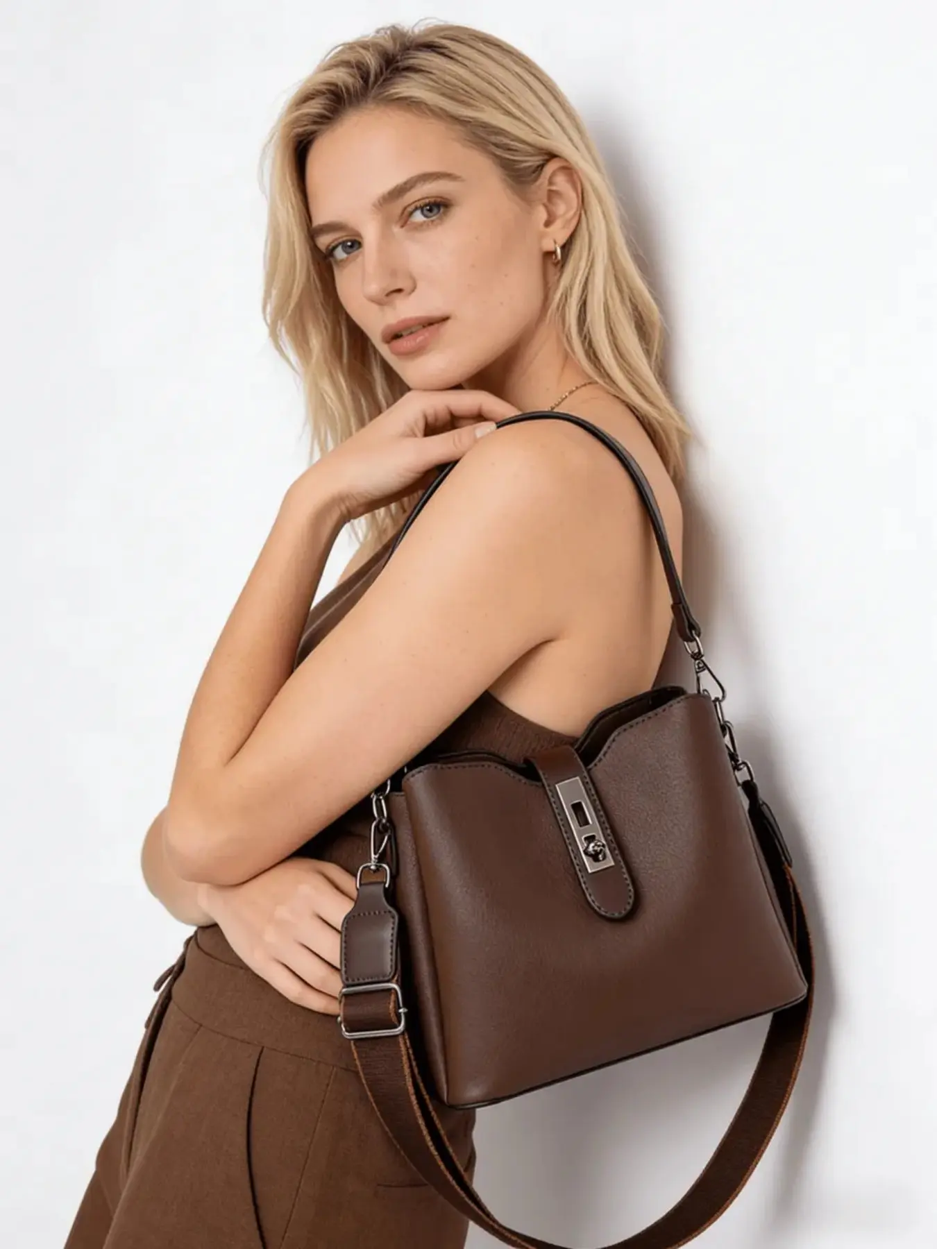 Women's Bucket Bag Crossbody Shoulder Purse, Fashion Top Handle Handbag for Women, Versatile Casual Bag for Commuting Dating