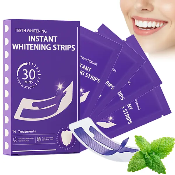 Purple Teeth Whitening Strips Whitening Sessions Non Sensitive Teeth Whitening - Peroxide-Free | Teeth Whitening Strip With Free Cheek Retractor -Nano-Hydroxyapatite Safe for Enamel - Teeth Whitening Strip Crest Teeth Whitening Products That Work
