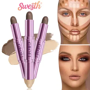 Swesth Contour Stick-Contour Makeup for Sculpting, Bronze Finish-adds Definition To The Face - Conceals And Corrects The Complexion - Easily Blendable - Cruelty-Free - Dark