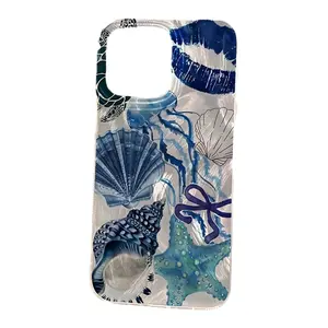 A design with ocean elements of seashells and starfish, matte surface and anti-slip texture, suitable for iPhone 17/16/15/14/13/12/11/X/XS/XSMAX, a perfect holiday gift for friends, family, and yourself