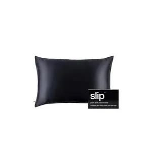 slip Queen/Standard Pure Silk Pillowcase in Black
