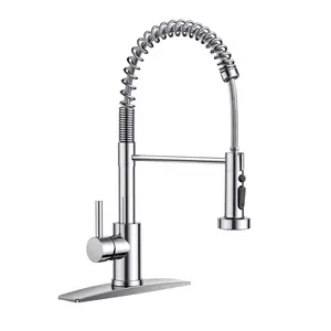FORIOUS High Arc Kitchen Faucet with Pull Down Sprayer, SUS 304 Durable Steel Chrome Finish, 3 Modes High Pressure, 360° Rotatable Single Handle, Lead-Free Design, High Arc Faucet