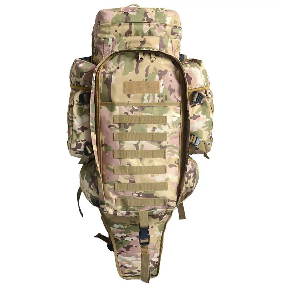 1pc 75L Large-Capacity Durable Waterproof Backpack, Outdoor Hiking Camping Rucksack for Cycling, Lightweight Tactical Multi-Functional Bag with Multi-Functional Storage, Hand Wash Only (Black/Green), Durable Outdoor Hiking