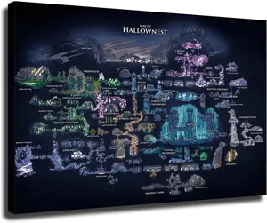 Hollow Knight Map Poster Picture HD Wall Art Canvas Printing Bedroom Living Room Office Decoration Aesthetic Artwork