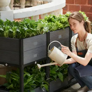 Customized Planting Box for Outdoor & Indoor Use Stackable & Combinable for Vegetables Flowers Herbs Fruits Corrosion Resistant Intelligent Drainage Durable Materials Tool Free Installation