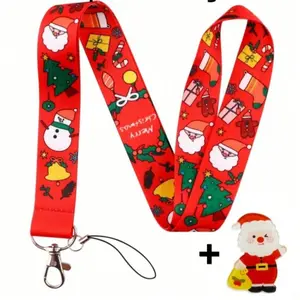 Christmas Lanyard Set with Badge Holder, Blue Colors, Perfect for Christmas Gifts, ID Cards, Bus Passes, School Ids