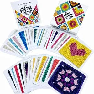 【2026 Gifts】Granny Square Crochet Card Set - 50 Unique Designs, Beginner-Friendly Knitting & Crochet Guide, Perfect for Craft Enthusiasts，Best Gift for Mom