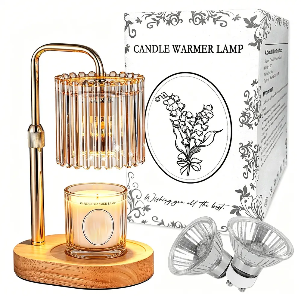 Electric Aroma Warmer Lamp, Valley Lily Flower Lamp, Adjustable Stand Timing Control, Comes with 2 Bulbs Provided, No Flame Smokeless Aromatherapy Light for Indoor Desktop Dorm Decor