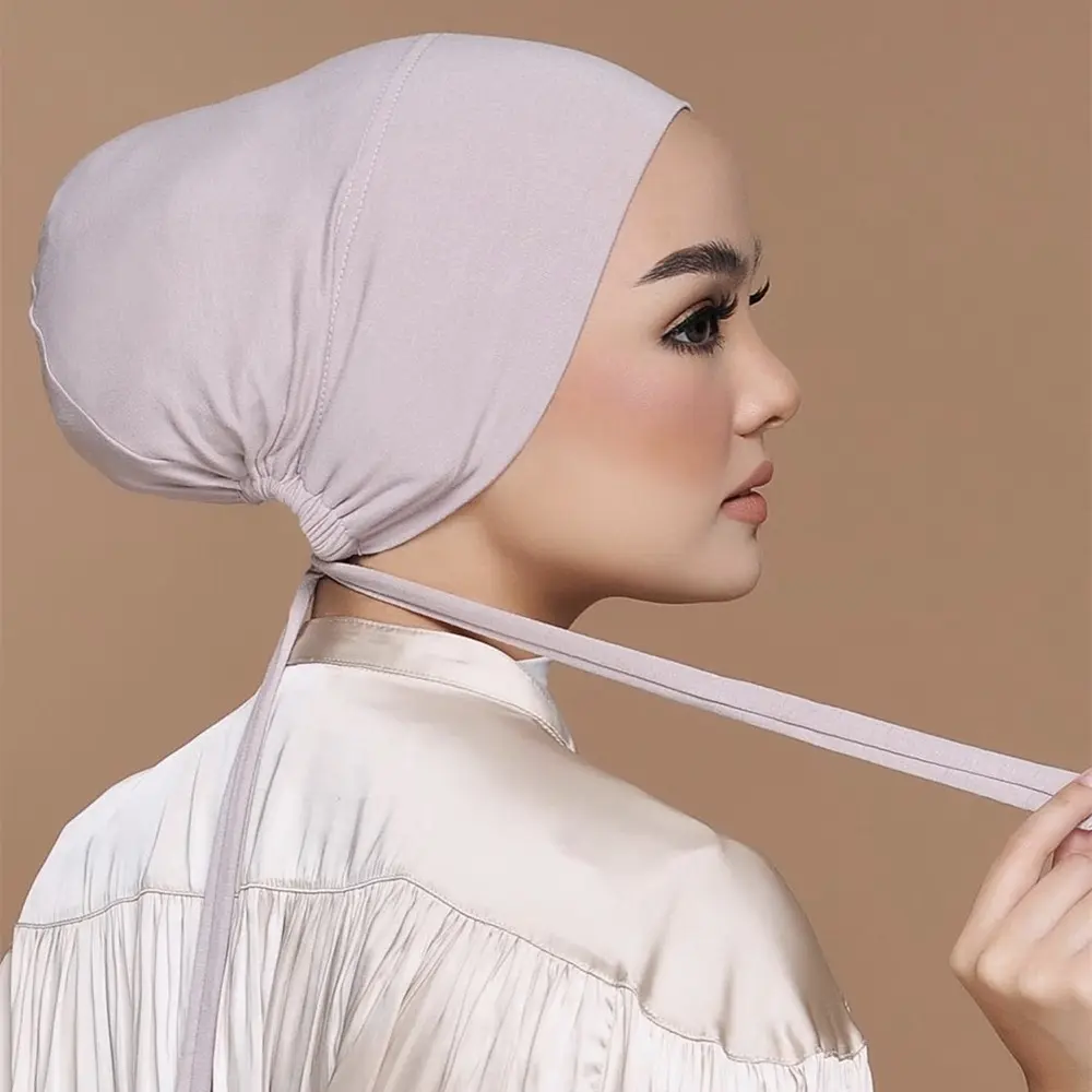 innerlnkd Women's Hijab Caps - Soft, Comfortable Underscarves for Islamic Muslim Modest Fashion, Handmade Beige Women's Clothes Turbans