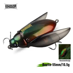 1PC Beetle Topwater Artificial Fishing Lure, Realistic Bug Design, Fast Action, Exquisite Paint, High Frequency Vibration, Noise Attraction, Long Casting, Freshwater & Saltwater Compatible