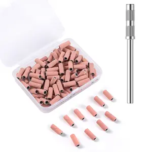 100 count Small  Sanding Bands, 3.1mm Mini  Sanding Mandrel Bits 240 Grit  Fine  Drill Bits for  File  Nails Gel Manicure Pedicure  Prep Salon Supplies,