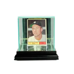 212 MAIN Single Card Display Case - Black, UV-Protected, Real Glass, Mirror Back, Signature-Safe, Card Sleeve Holder