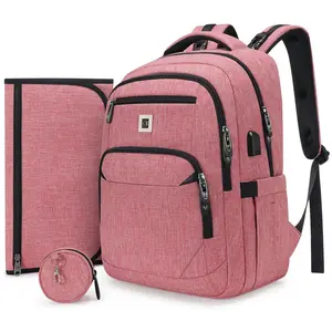 Bruno Cavalli Backpack, Diaper Bag #17131, Multi-Function Waterproof Bag with Changing Pad, USB Port & Pacifier Holder, Large Capacity Travel Nappy Bag,  Gift for New Parents