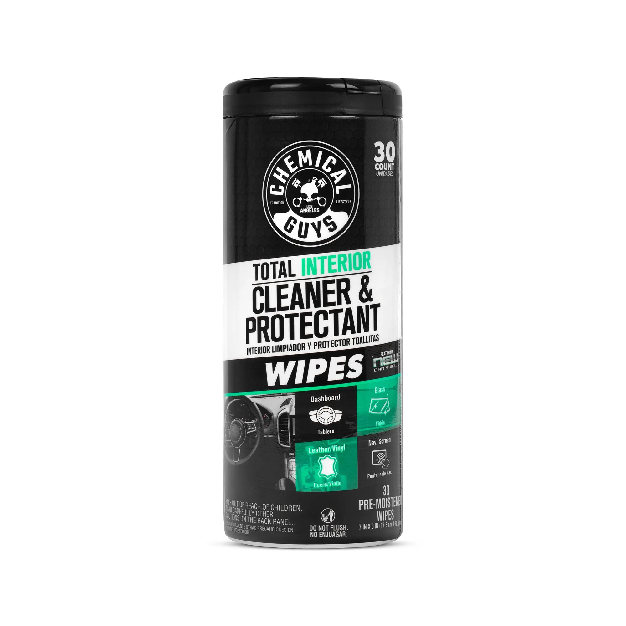 Chemical Guys All-in-1 Interior Cleaner & Protectant Wipes, Car Interior Detailing Kit with UV Protection for Dashboard, Leather, Vinyl, Plastic, Rubber, Automotive Maintenance Accessories