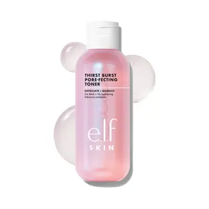 e.l.f. Thirst Burst Pore-fecting Exfoliating and Hydrating Toner with 2% BHA & 1% Hibiscus Complex for Smooth Dewy Skin, Full & Travel Sizes