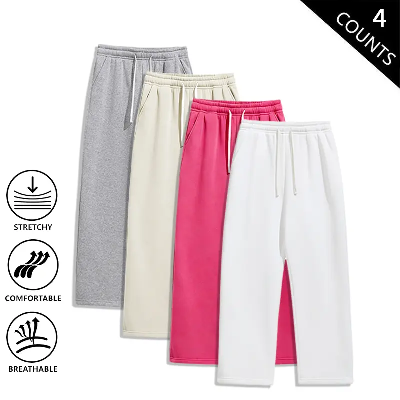 Men’s all-season loose-fit joggers, available in 4 colors; stretchy, comfortable straight-leg sweatpants for casual everyday wear and street style