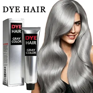 Silver Gray Hair Dye Cream, Plant-Based Hair Color, Instant Gray Coverage, Long-Lasting Tone, Gentle Formula for Men & Women