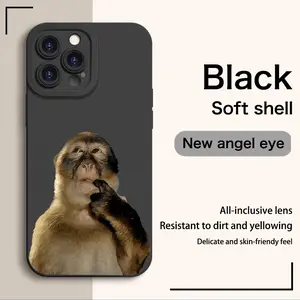 Cute Monkey Pattern Phone Case , TPU Soft Silicone , Fully Protected and Shockproof For iPhone 17 16 15 Pro Max 14 13 12 11 X Plus Air Mini Funny MEME for iPhone13