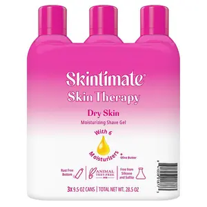 Skintimate Skin Therapy Moisturizing Shaving Gel for Women, Dry Skin, 9.5 oz., 3 pk. - Vitamin E Infused