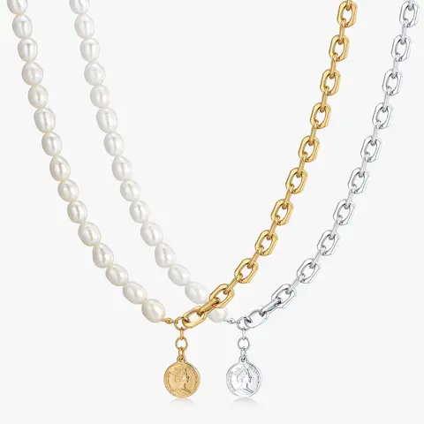 Pendant Chunky Freshwater Pearl Necklace (Unisex)