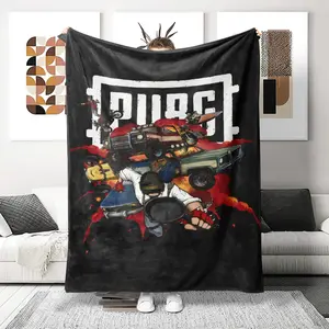 Comfortable Pubg Theme Flannel Blanket, Perfect Gift for Any Occasion, Soft and Cozy Home Decor, Ideal for Halloween Christmas Valentine's Day, Soft Comfy Blanket