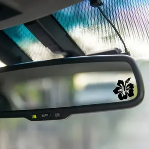 West Lake Flower and Leaf Painting Stickers - Self-adhesive rearview mirror stickers, garden lover design, vehicle, laptop and home decoration, easy to apply, durable decoration, floral pattern, Decal for cars, Car Decals