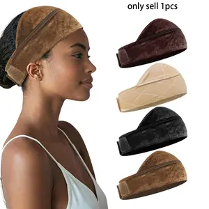 Wide Wig Grip Band for Lace Front Wigs, Velvet Wig Grip Band with Adjustable Hook & Loop Fastener, Soft Headband, Hair Accessories, Chic Headbands