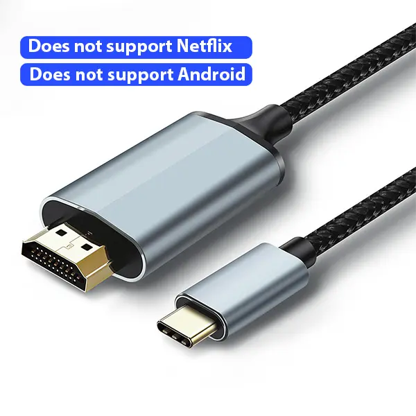 Lulaven USB C to HDMI Cable 4K 60Hz Anti-Interference Gold-Plated Plugs Aluminum HDR Type-C to HDMI 2.0 Cord Thunderbolt 3/4/5 Compatible for iPhone 15/16 Series MacBook iMac iPad Pro Galaxy 6ft - Port (ios only, Not support Android), Screen, Connector