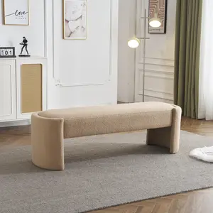 ARCH Elegant and Simple Long - shaped Ottoman Bench, Light Camel