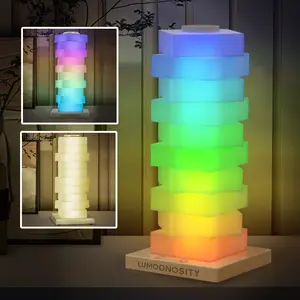 Tower Lamp - RGB Dream Color LED Desk/Table Lamp for Bedroom, Gameroom & Streaming - USB Powered, Customizable Panel, Easy to Use