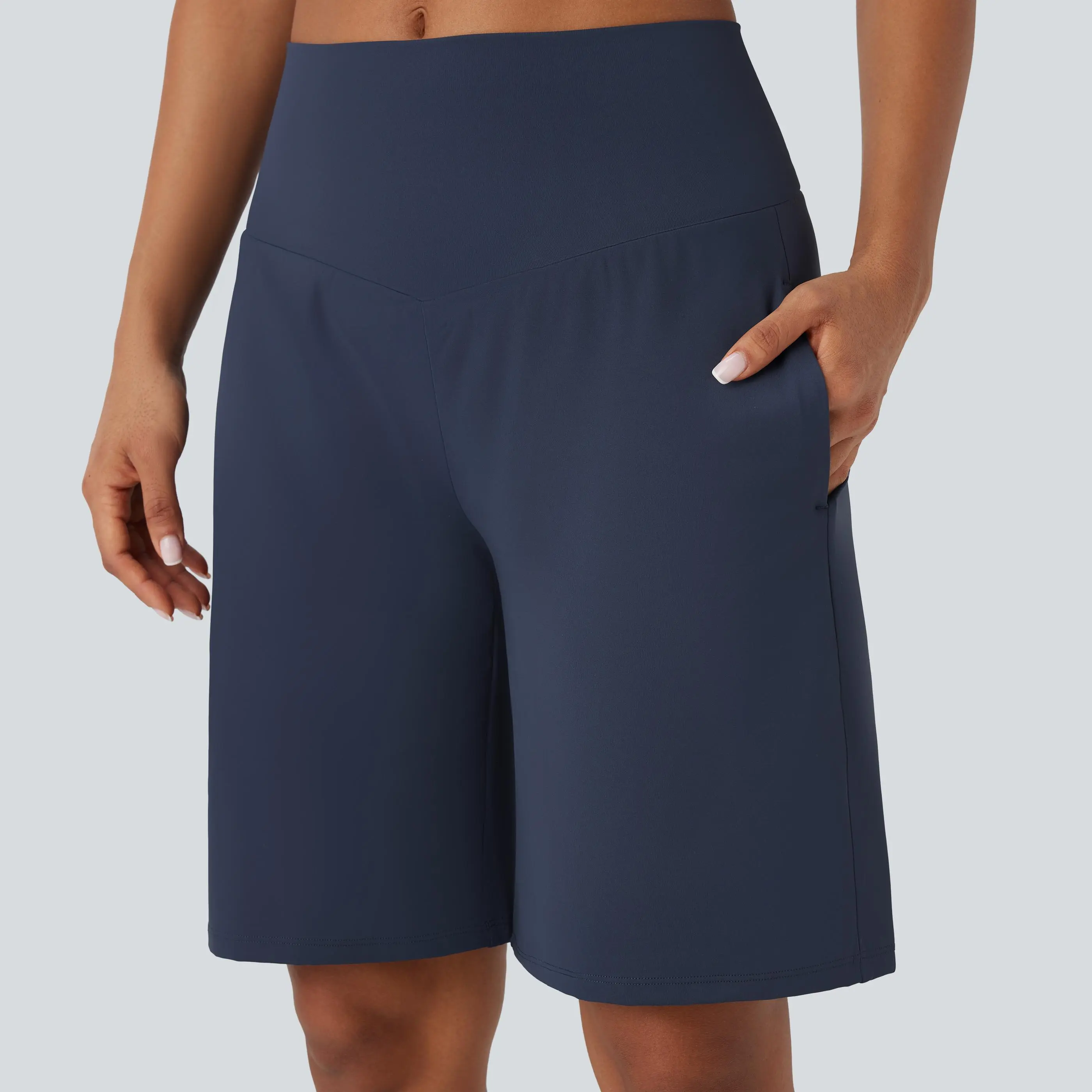 Halara SoftlyZero Airy High Waisted Pockets Cool Touch Yoga Bermuda Shorts#TikTokShopSpringGlowUp
