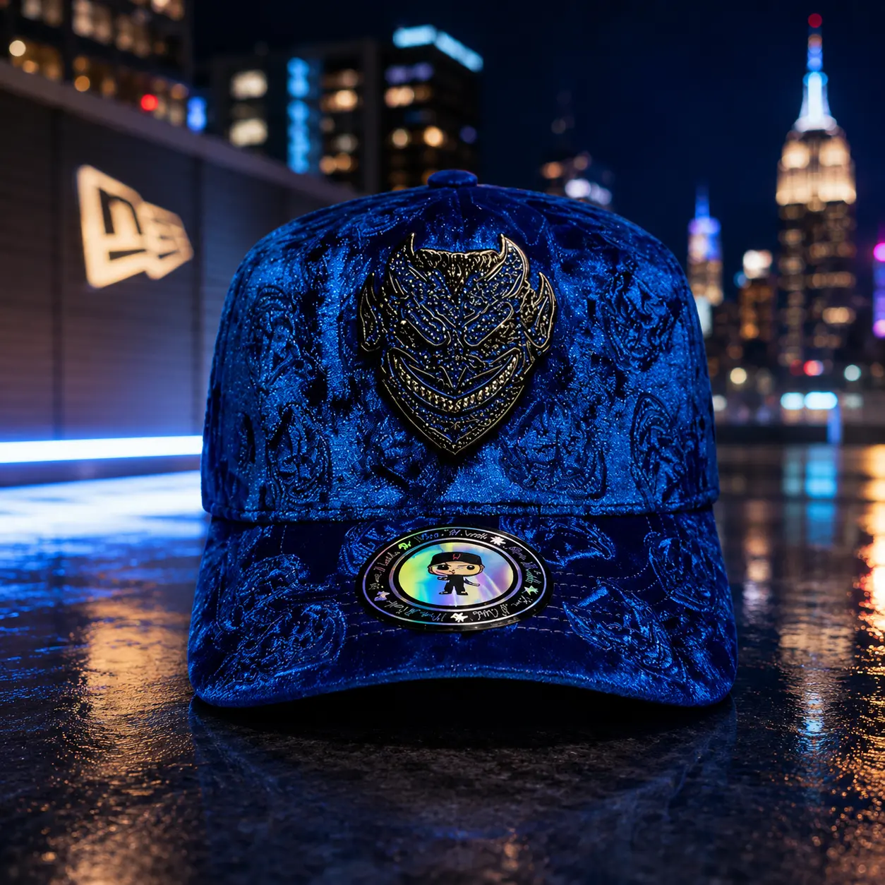 Chucky Blue Inferno Baseball Cap – Premium Embroidered Adjustable Hat with Gift Box