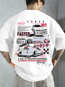 Men's Casual Short Sleeve T-Shirt, Trendy Print Design, Perfect for Friends and Family, Outdoors, Sports, Office Wear