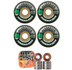 Spitfire Skateboard Wheels 54mm 101A F4 Conical with Bronson Pro G3 Bearings