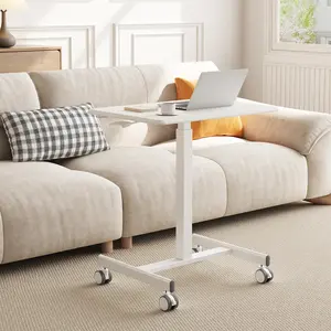 Mobile Rolling Standing Desk - Overbed Table, Teacher Podium with Wheels, Adjustable Work Table, Rolling Desk Laptop Computer Cart for Home, Office, Classroom