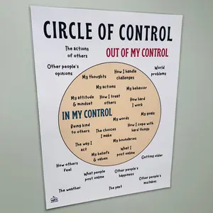 Circle of Control Anchor Chart | Emotional Control Poster | Laminated Social Emotional Learning Chart | Emotional Resilience Classroom Supplies School Supplies