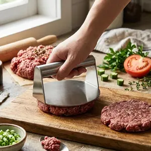 Round Stainless Steel Tortilla Press Dough Flattener For Homemade Flatbreads Meat Patties Home Kitchen Or Street Food Stall