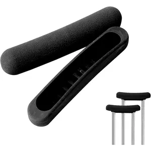 Replacement Crutch Pads 2 Pack Underarm Crutch Padding Cushion Tops Axillary Support Double Crutches Accessories Black